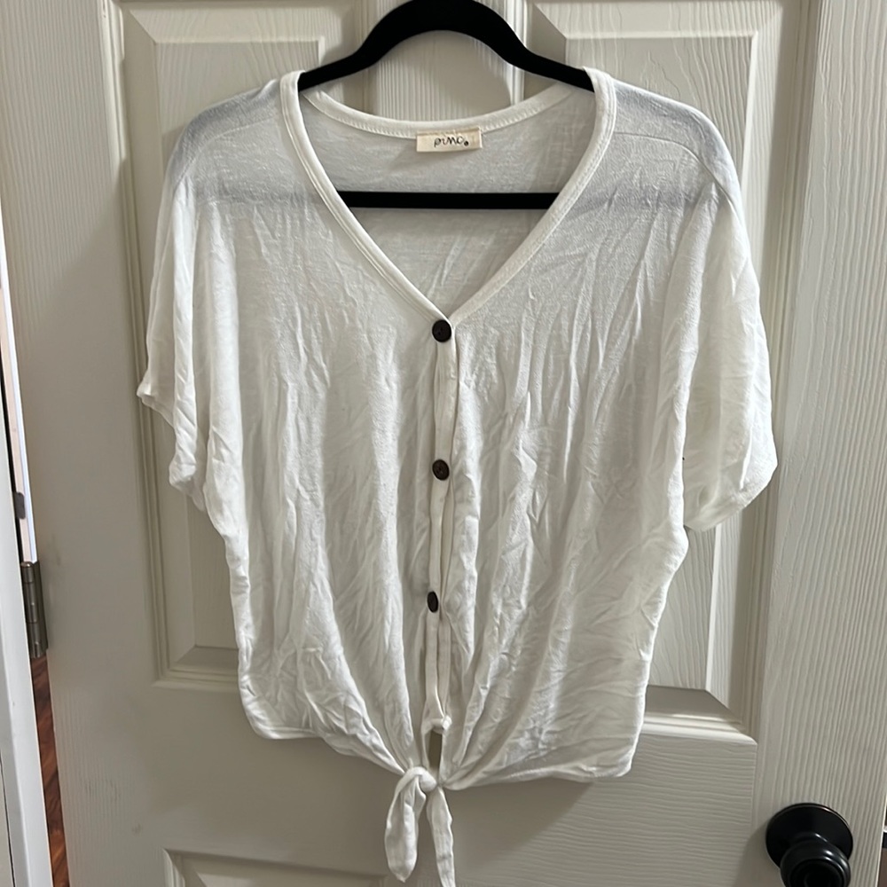 Light Cream Top with Buttons